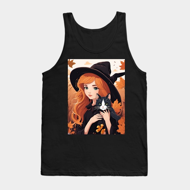 Witch with a cat Tank Top by FineArtworld7